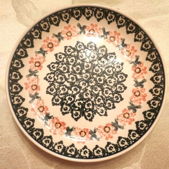 New,never used "Meadow Breeze" Polish Pottery 8" Dia. Dessert/Salad Plate - Picture 1 of 4